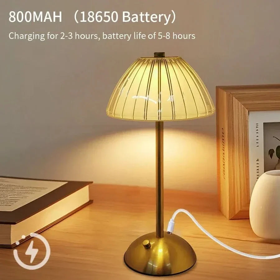 Table Lamp Touch Dimmer 3-Mode USB Rechargeable