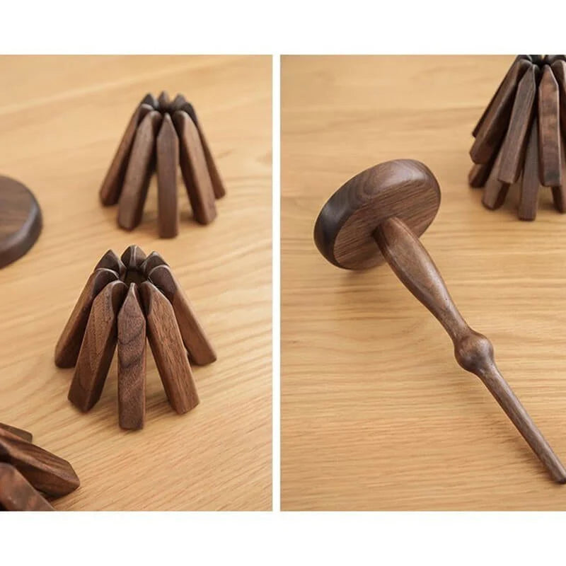 Table Mat Black Walnut Heat-Resistant Stackable