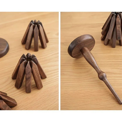 Table Mat Black Walnut Heat-Resistant Stackable