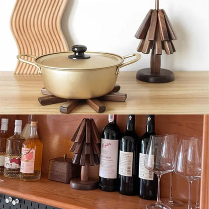 Table Mat Black Walnut Heat-Resistant Stackable