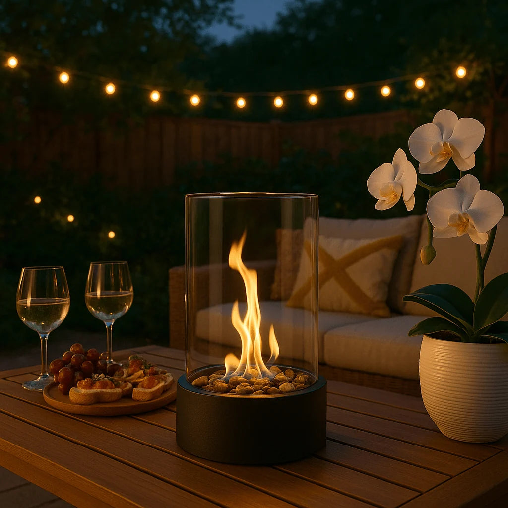 Tabletop Fireplace Bioethanol Smokeless Heat-Resistant Glass