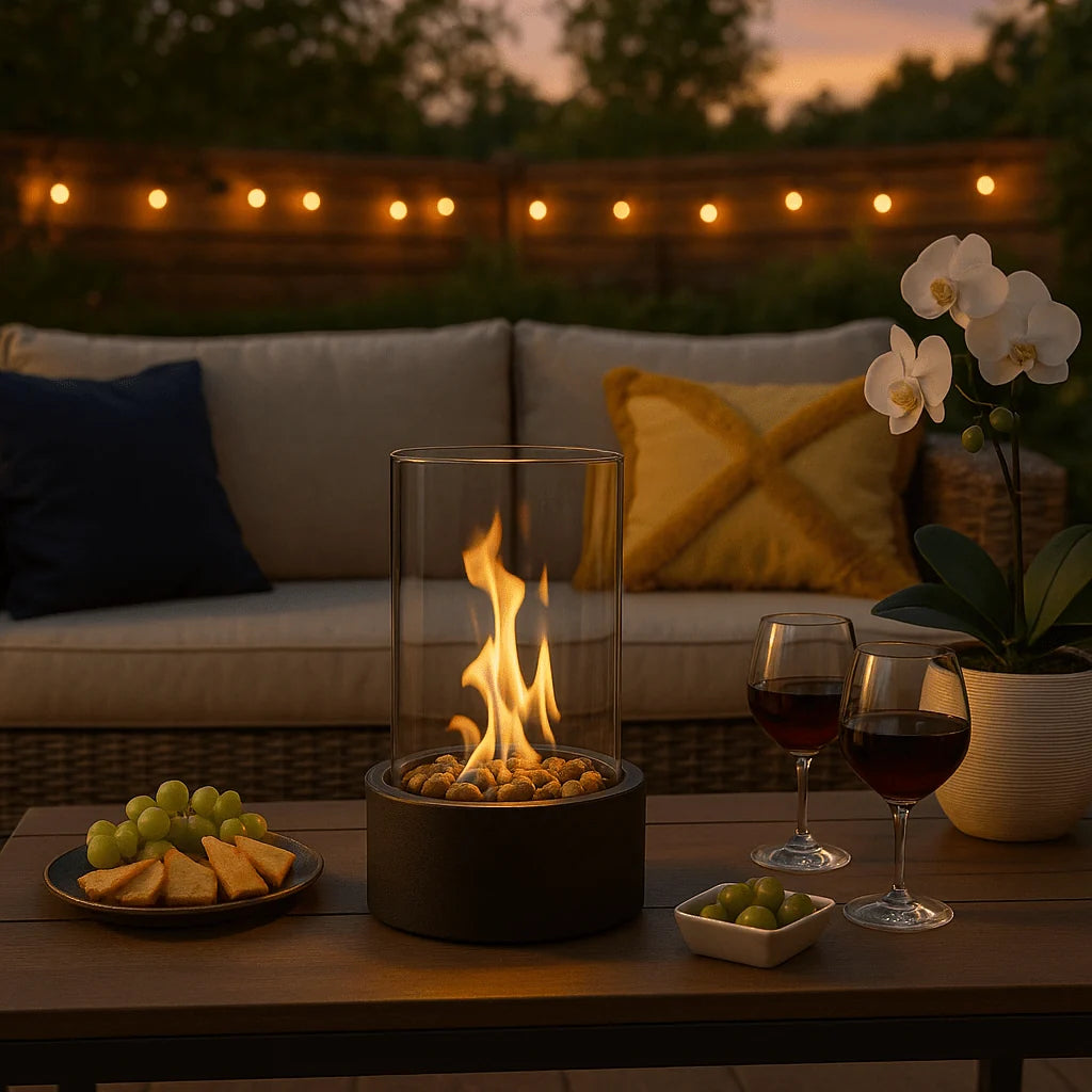 Tabletop Fireplace Bioethanol Smokeless Heat-Resistant Glass