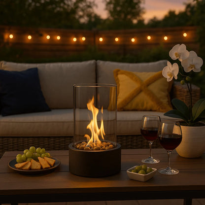 Tabletop Fireplace Bioethanol Smokeless Heat-Resistant Glass