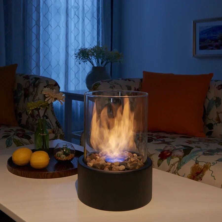 Tabletop Fireplace Bioethanol Smokeless Heat-Resistant Glass