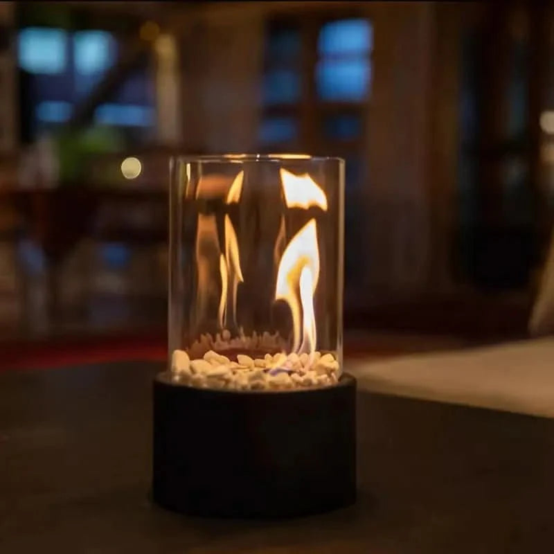 Tabletop Fireplace Bioethanol Smokeless Heat-Resistant Glass