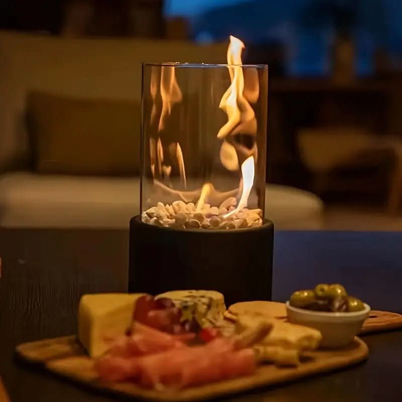 Tabletop Fireplace Bioethanol Smokeless Heat-Resistant Glass