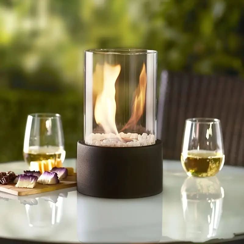 Tabletop Fireplace Bioethanol Smokeless Heat-Resistant Glass