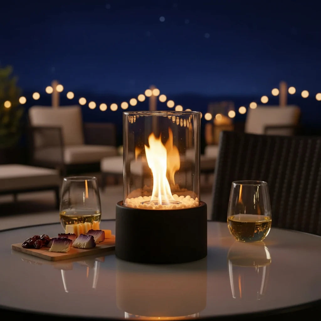 Tabletop Fireplace Bioethanol Smokeless Portable Indoor & Outdoor Use