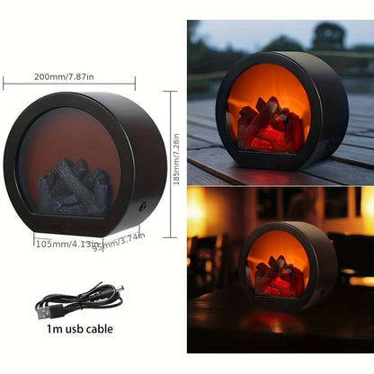 Tabletop Fireplace Realistic Flame-Effect Battery & USB