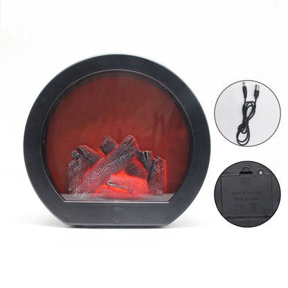 Tabletop Fireplace Realistic Flame-Effect Battery & USB