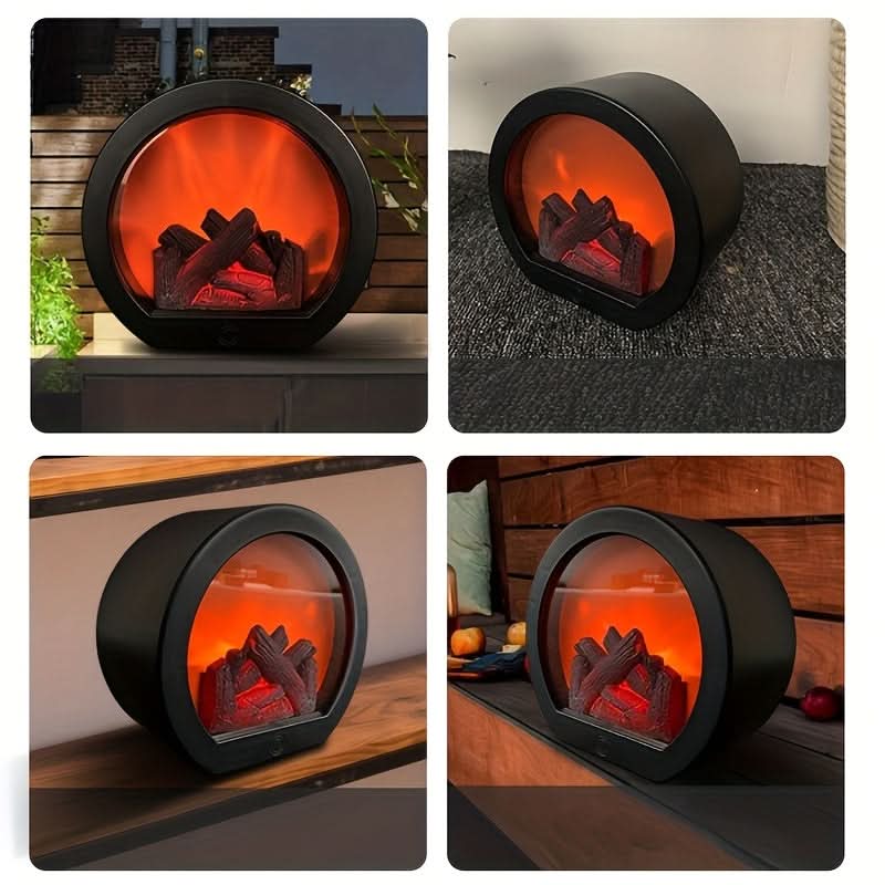 Tabletop Fireplace Realistic Flame-Effect Battery & USB