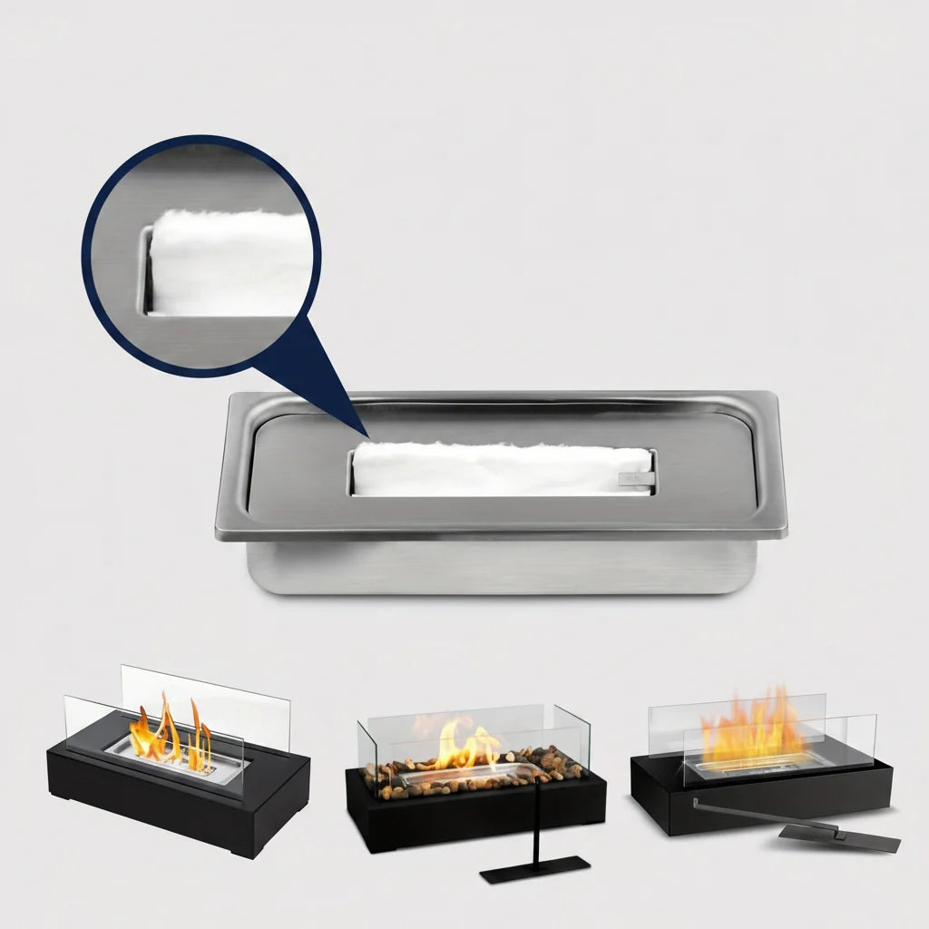 Tabletop Fireplace Stainless Steel Portable Alcohol Burner