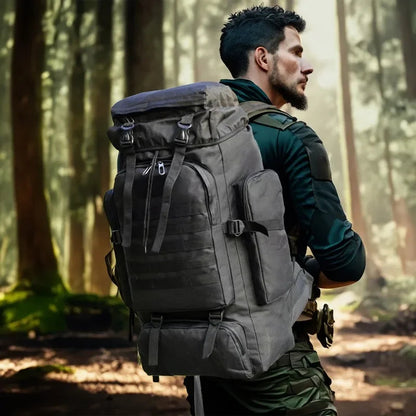 Tactical Backpack Expandable 80-100L MOLLE & Padded Hip Belt