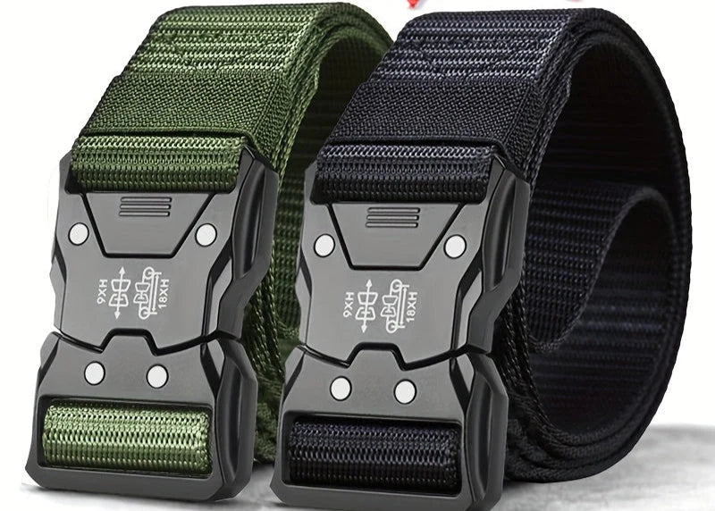 Tactical Belt Quick-Release Buckle Continuously Adjustable Woven Nylon