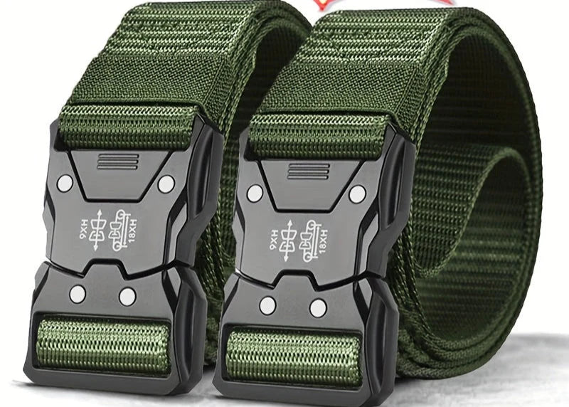Tactical Belt Quick-Release Buckle Continuously Adjustable Woven Nylon