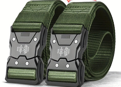 Tactical Belt Quick-Release Buckle Continuously Adjustable Woven Nylon