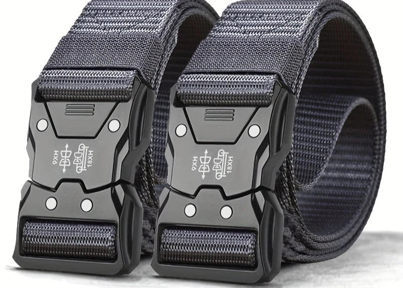 Tactical Belt Quick-Release Buckle Continuously Adjustable Woven Nylon
