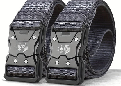 Tactical Belt Quick-Release Buckle Continuously Adjustable Woven Nylon