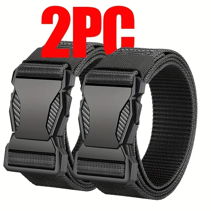 Tactical Belt Quick-Release Buckle Continuously Adjustable Woven Nylon