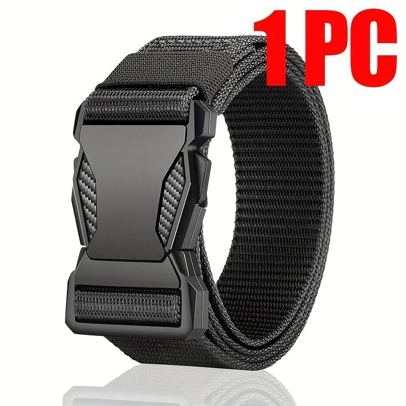 Tactical Belt Quick-Release Buckle Continuously Adjustable Woven Nylon