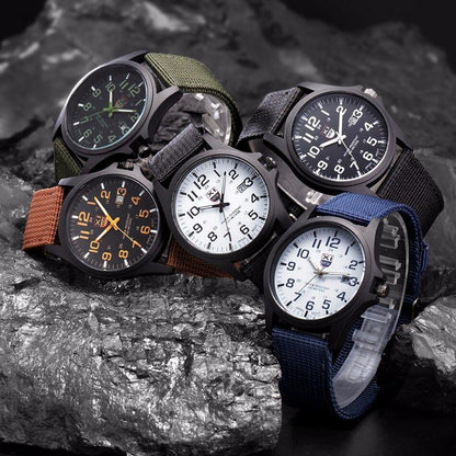 Tactical Watch LED Backlight Stainless Steel & Silicone Strap