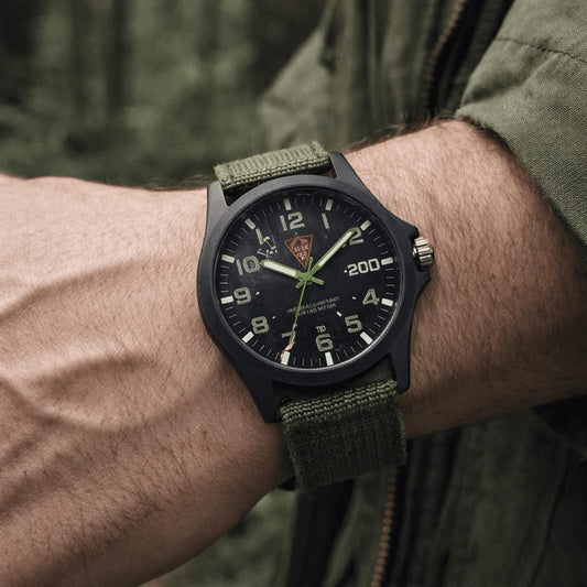 Tactical Watch Shock-Resistant Illuminated Dial Quartz Movement