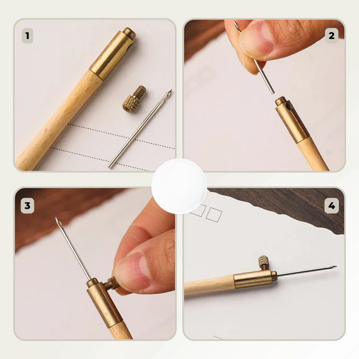 Tambour Needle Set Interchangeable Stainless Wood & Aluminum Handle