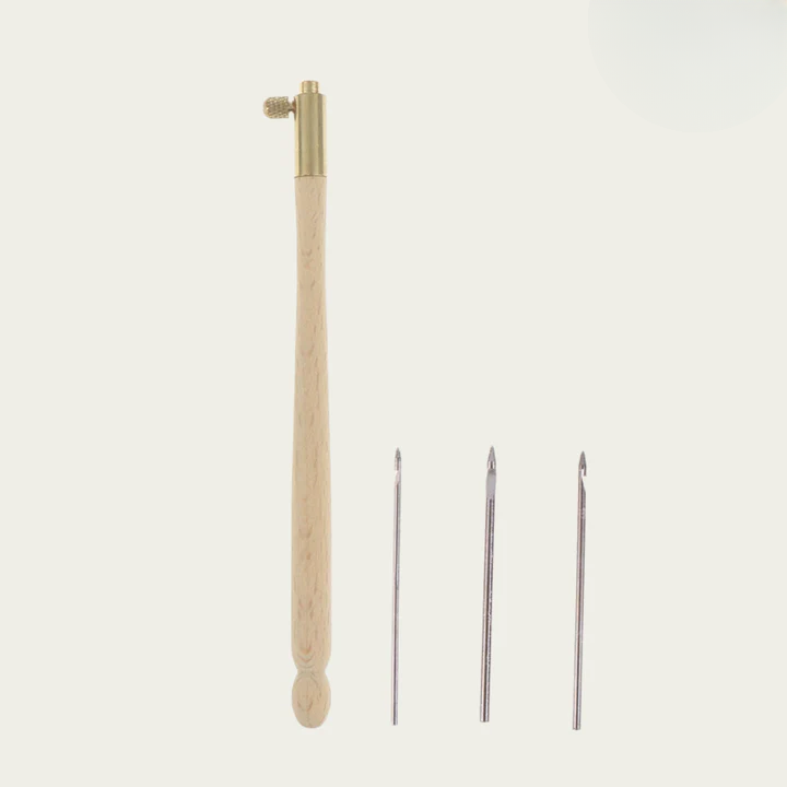 Tambour Needle Set Interchangeable Stainless Wood & Aluminum Handle
