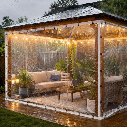 Tarpaulin Cover Transparent Waterproof Secure Eyelets