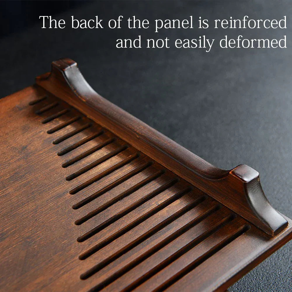 Tea Tray Bamboo Surface Removable Top for Easy Cleaning