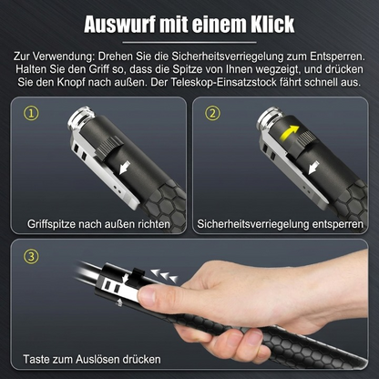 Telescopic Baton Automatic Extension Corrosion-Resistant Steel & Non-Slip Handle