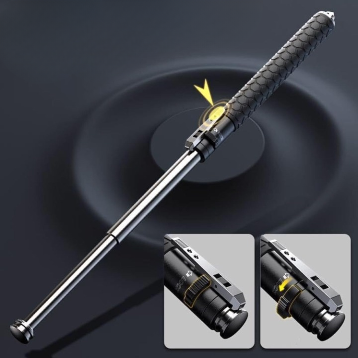 Telescopic Baton Automatic Extension Corrosion-Resistant Steel & Non-Slip Handle