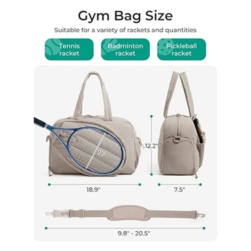 Tennis Gear Bag Water-Resistant Spacious Multiple Pockets
