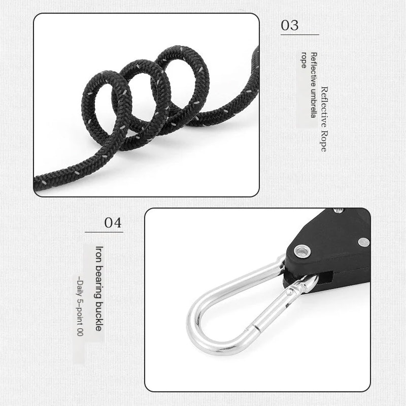 Tension Rope Knot-Free Pulley 190kg Load Weather-Resistant