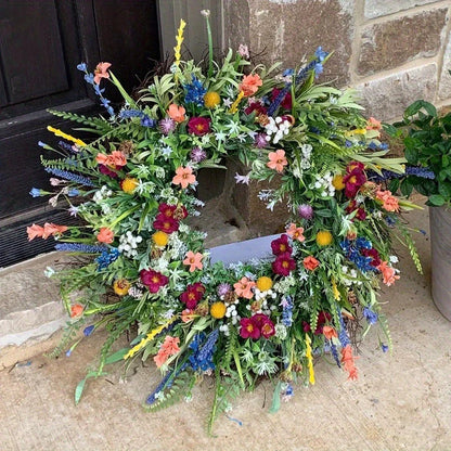 Texas Wildflower Design Flower Wreath for Front Door Décor