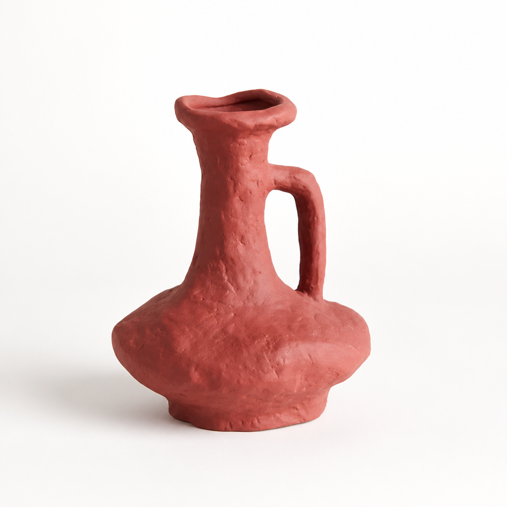 Textured Ceramic Vase (Minimalist Curved Silhouette)