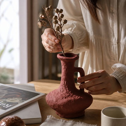 Textured Ceramic Vase (Minimalist Curved Silhouette)