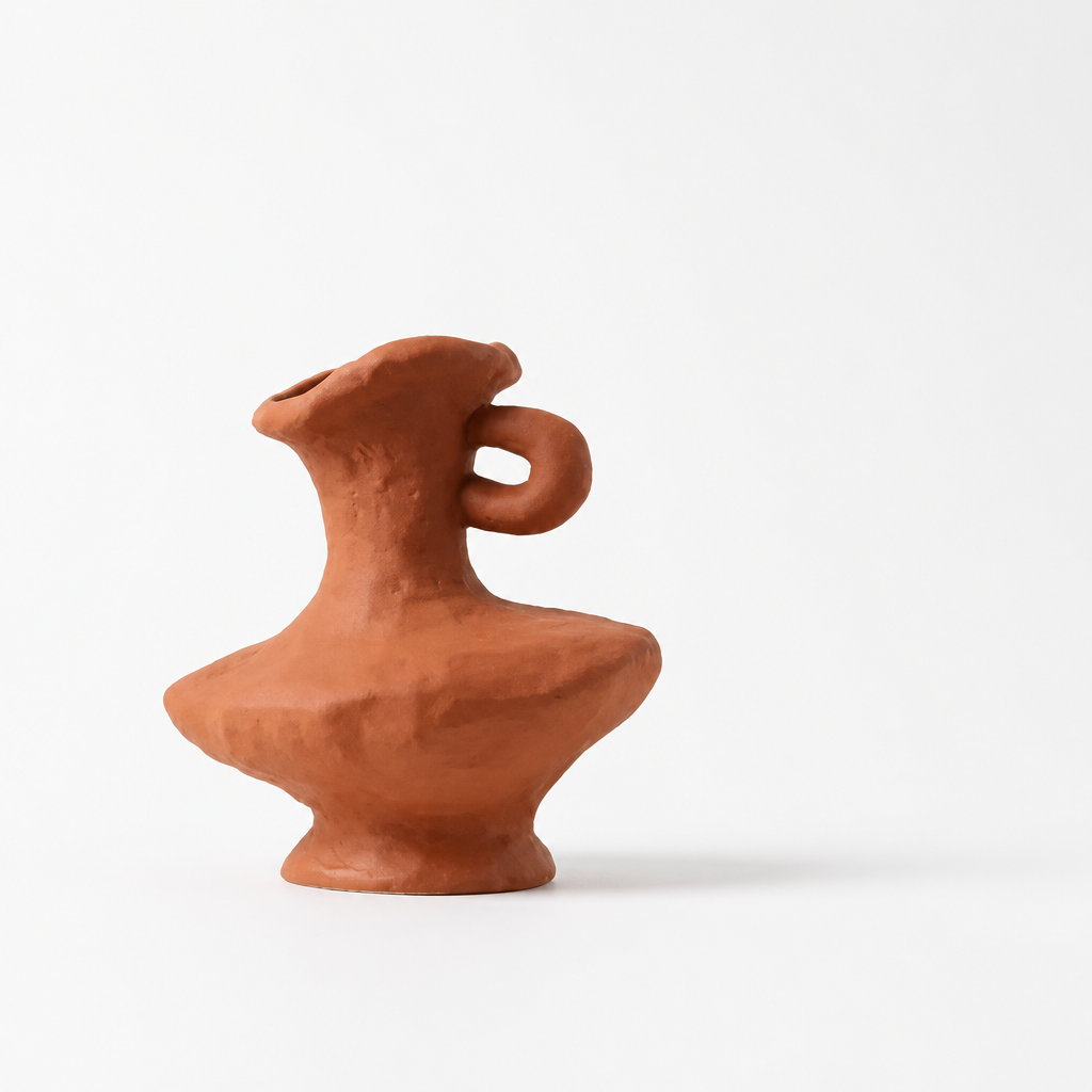 Textured Ceramic Vase (Minimalist Curved Silhouette)