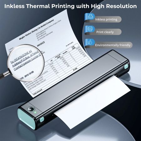 Thermal Printer Portable Wireless Inkless Letter-Size