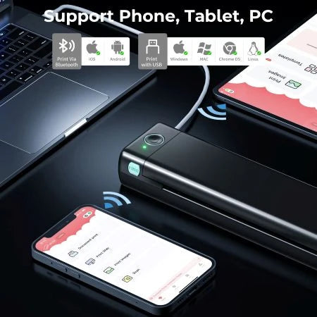 Thermal Printer Portable Wireless Inkless Letter-Size
