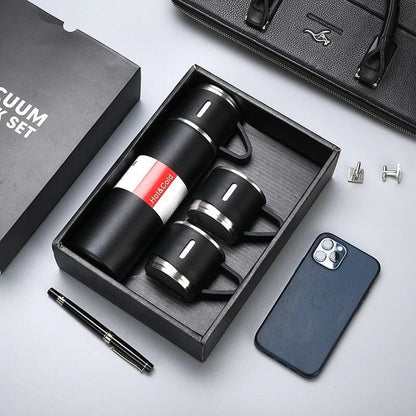 Thermos Bottle Set Vacuum Insulated Stainless Steel 3 Cups