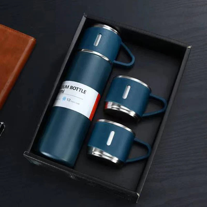 Thermos Bottle Set Vacuum Insulated Stainless Steel 3 Cups