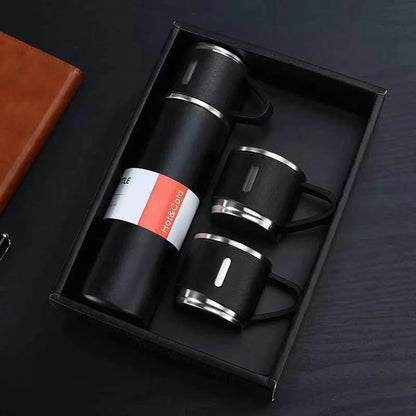 Thermos Bottle Set Vacuum Insulated Stainless Steel 3 Cups