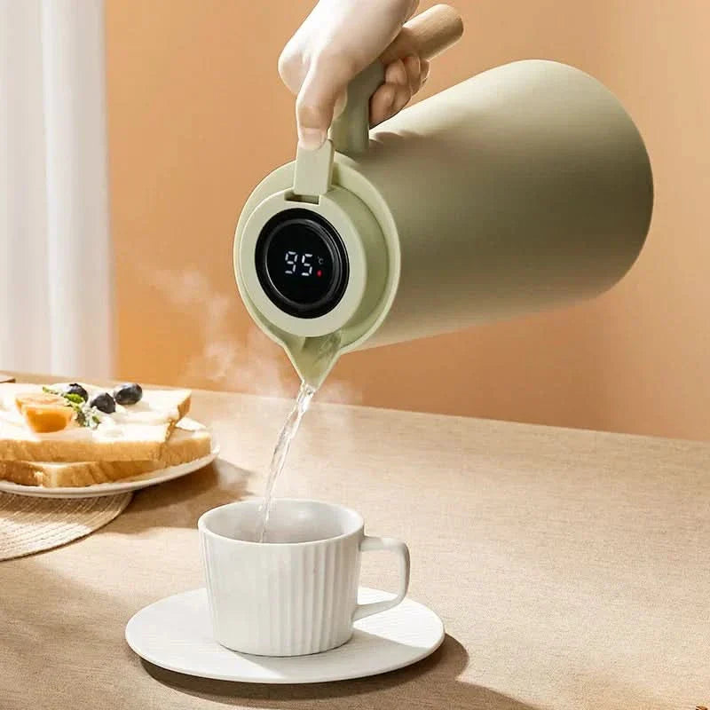 Thermos Flask Vacuum Insulated Touch Temperature Display 1 Liter