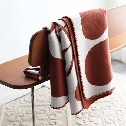 Throw Blanket Cashmere-Like Jacquard Lightweight 130 × 180 cm
