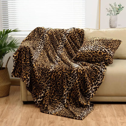Throw Blanket Leopard Print Super Soft Flannel
