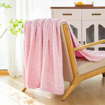 Throw Blanket Leopard Print Super Soft Flannel