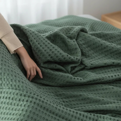 Throw Blanket Lightweight Waffle Weave Machine Washable