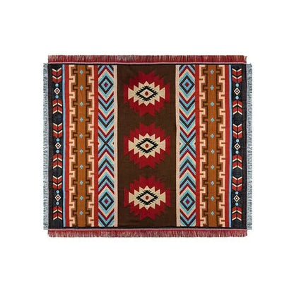 Throw Blanket Linen Cotton Blend Lightweight With Tassel Trim