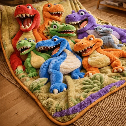 Throw Blanket Oversized Dinosaur Print Machine Washable